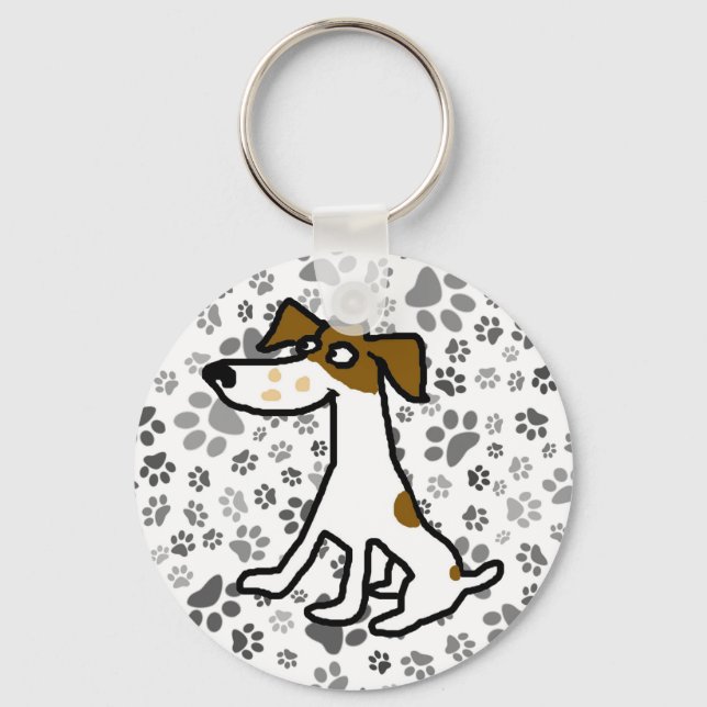 Jack Russell Cartoon Key Ring (Front)