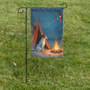 Jack Russell Christmas Camping Night Painting Garden Flag