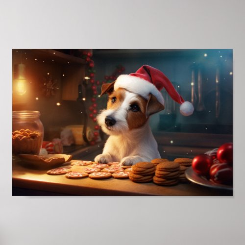 Jack Russell Christmas Cookies Festive Holiday Poster