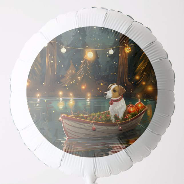 Jack Russell Christmas Festive Voyage Balloon (Front)