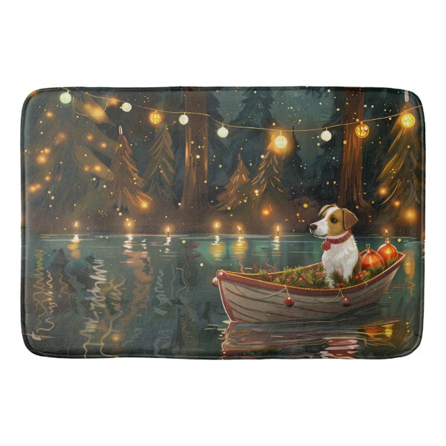 Jack Russell Christmas Festive Voyage Bath Mat (Front)