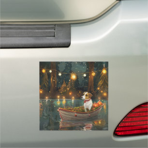 Jack Russell Christmas Festive Voyage Car Magnet