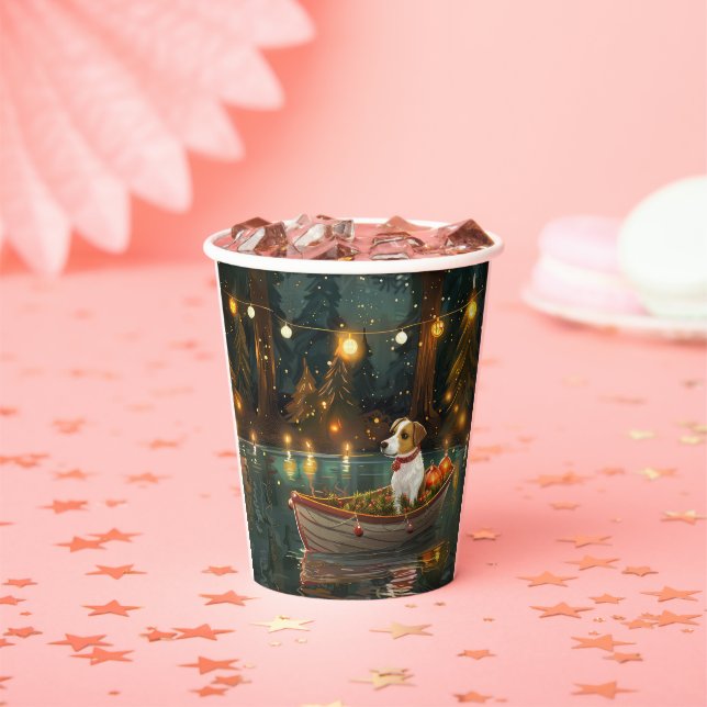 Jack Russell Christmas Festive Voyage Paper Cups (Insitu)