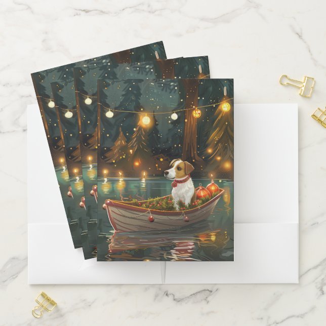 Jack Russell Christmas Festive Voyage Pocket Folder (In Situ)