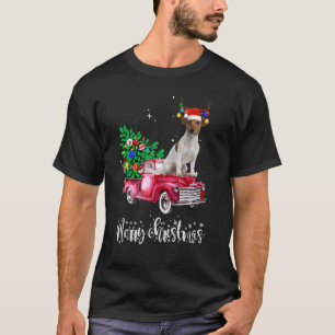 Jack Russell Christmas Ride Red Truck T-Shirt