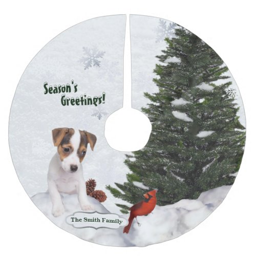 Jack Russell Christmas Wishes Tree Skirt