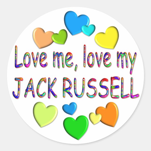 JACK RUSSELL CLASSIC ROUND STICKER (Front)