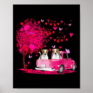 Jack Russell Couple Truck Happy Valentines Day Gif Poster