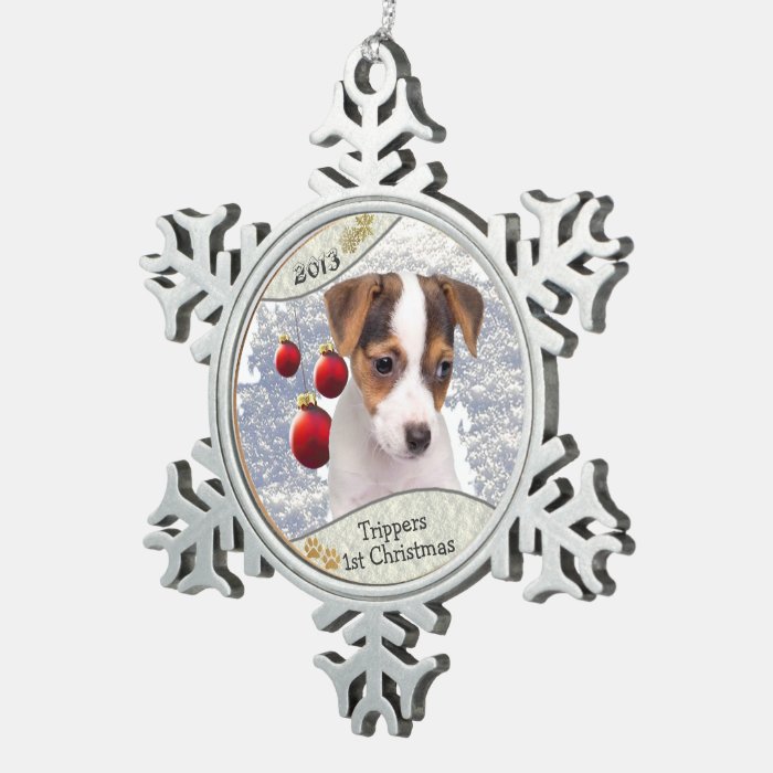 Jack Russell Customize it   Puppy's 1st  Christmas Ornament