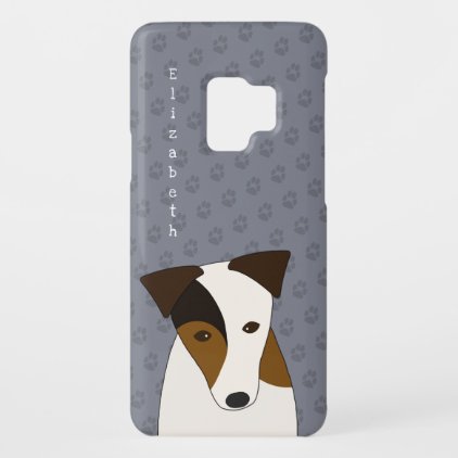 Jack Russell cute dog pawprints pattern Case-Mate Samsung Galaxy S9 Case