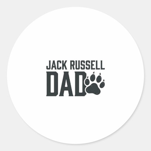 Jack Russell Dad Vintage Paw Print Shirt Design_1 Classic Round Sticker