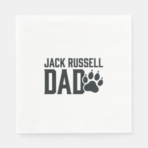 Jack Russell Dad Vintage Paw Print Shirt Design_1 Napkins