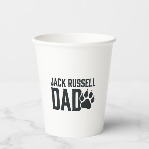 Jack Russell Dad Vintage Paw Print Shirt Design_1 Paper Cups