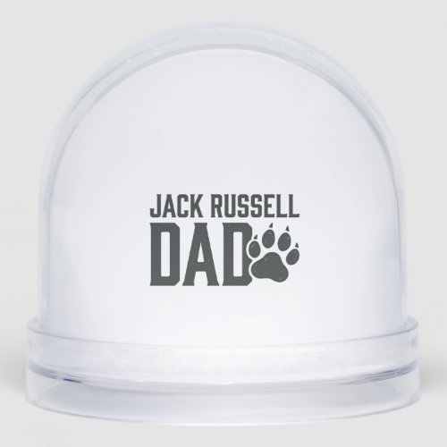 Jack Russell Dad Vintage Paw Print Shirt Design_1 Snow Globe