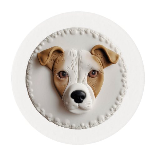 Jack Russell Dog 3D Inspired  Edible Frosting Rounds