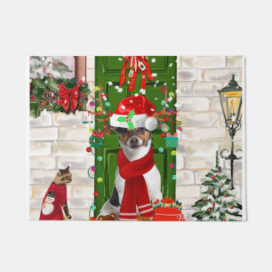 Jack Russell Dog Christmas Doormat