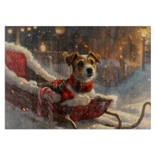 Jack Russell Dog Christmas Festive Cutting Board