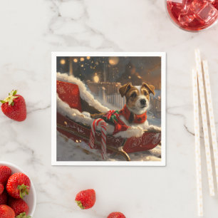Jack Russell Dog Christmas Festive Napkins