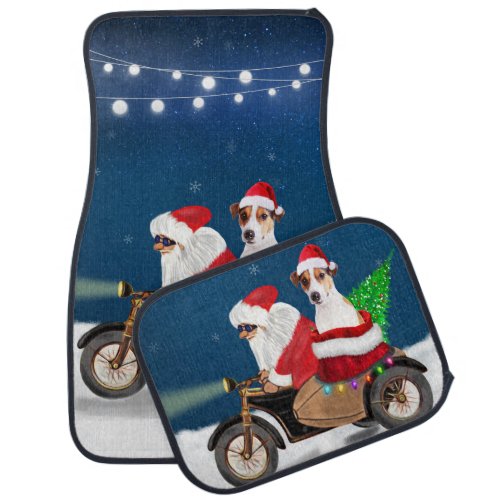 Jack Russell Dog Christmas Santa Claus  Car Floor Mat