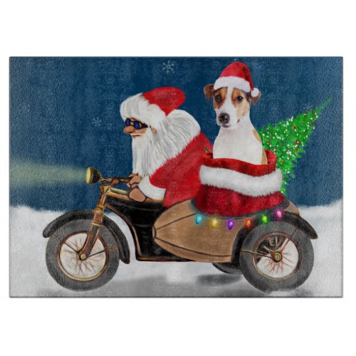 Jack Russell Dog Christmas Santa Claus  Cutting Board