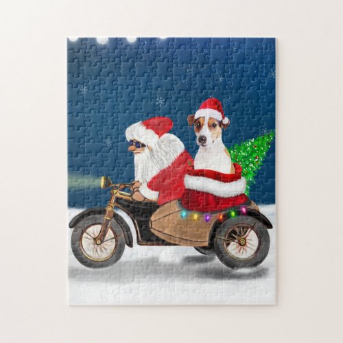 Jack Russell Dog Christmas Santa Claus  Jigsaw Puzzle