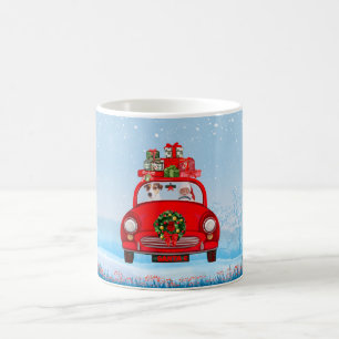 Jack Russell Dog In Car With Santa Claus Coffee Mug