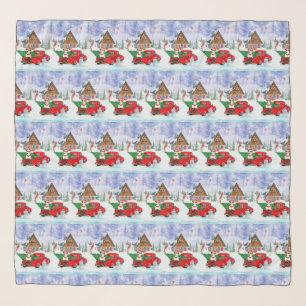Jack Russell Dog In Christmas Delivery Truck Snow Scarf