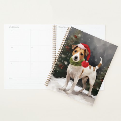 Jack Russell Dog in Snow Christmas Planner