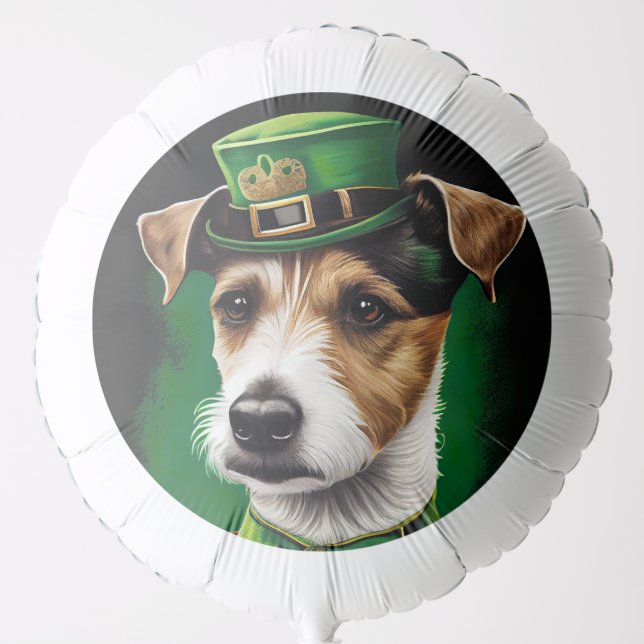 Jack Russell Dog in St. Patrick's Day Dress Balloon (Front)