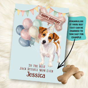 Jack Russell Dog Mom/Dad Birthday Card