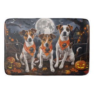 Jack Russell Halloween Spooky Bath Mat