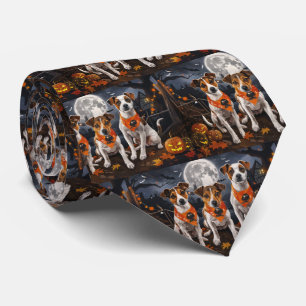 Jack Russell Halloween Spooky Neck Tie