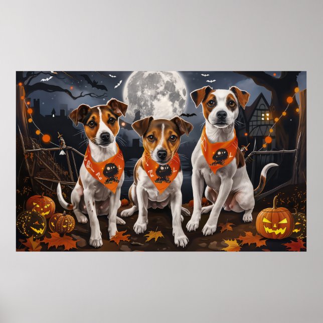 Jack Russell Halloween Spooky Poster (Front)