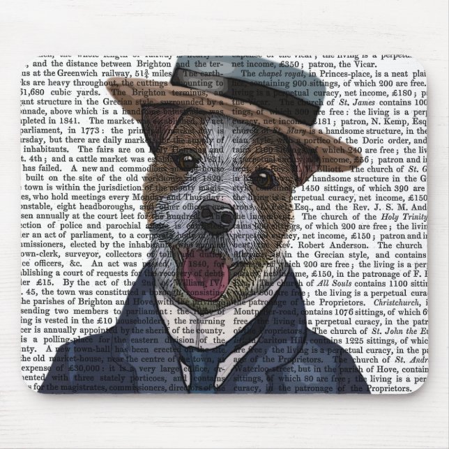 Jack Russell in Boater 2 Mouse Pad (Front)