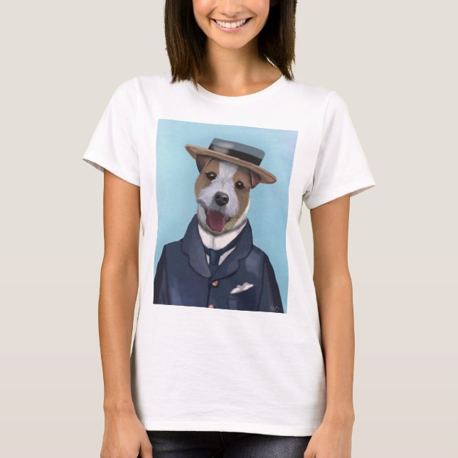 Jack Russell in Boater T-Shirt (Front)