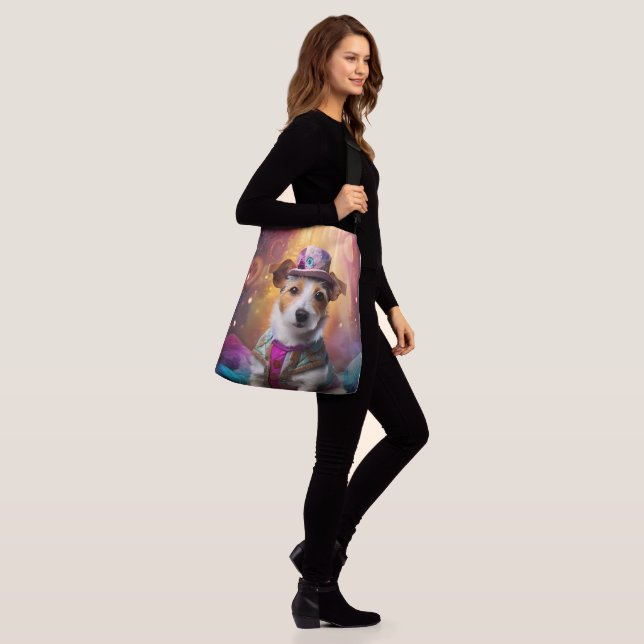 Jack Russell in Colorful Costume Crossbody Bag (On Model)