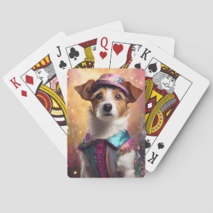  Jack Russell in Vibrant Costume Poker Cards