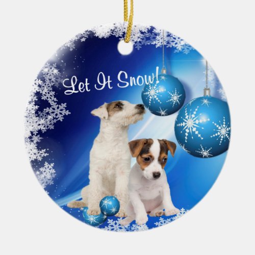 Jack Russell Let It Snow Holiday Greeting Ornament