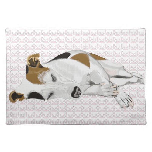 Jack Russell Lying Down Sleeping Cloth Placemat