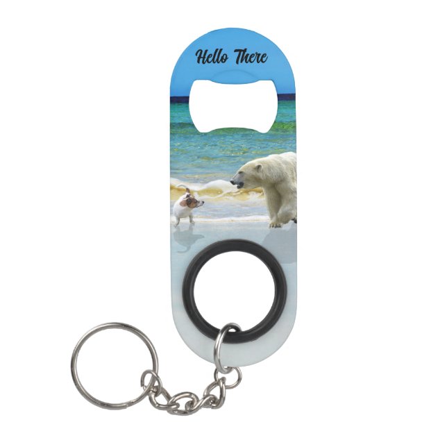Jack Russell Meets Polar Bear, Hello Bottle Opener (Front)