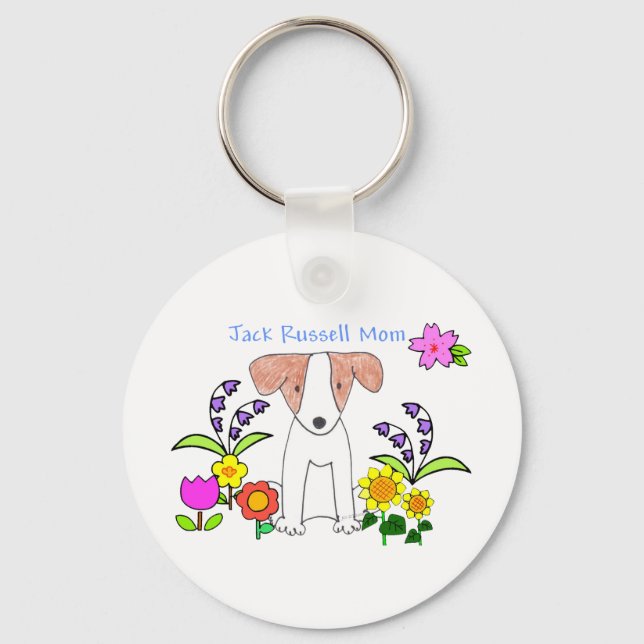Jack Russell Mom Keychain (Front)