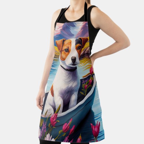 Jack Russell on a Paddle A Scenic Adventure Apron