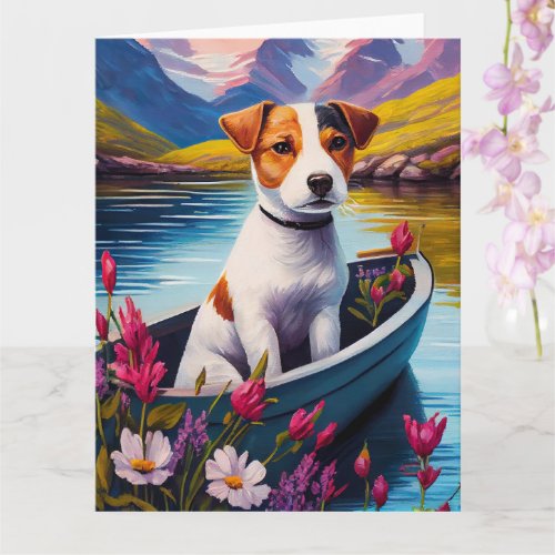 Jack Russell on a Paddle A Scenic Adventure Card