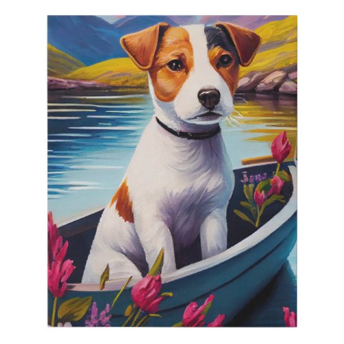 Jack Russell on a Paddle A Scenic Adventure Faux Canvas Print