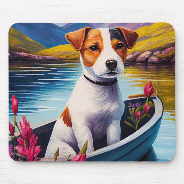 Jack Russell on a Paddle: A Scenic Adventure Mouse Pad (Front)