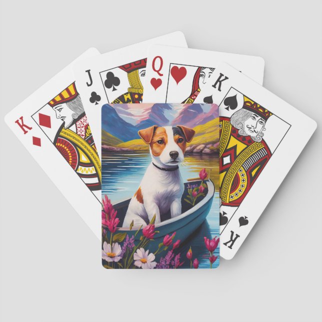 Jack Russell on a Paddle: A Scenic Adventure Poker Cards (Back)