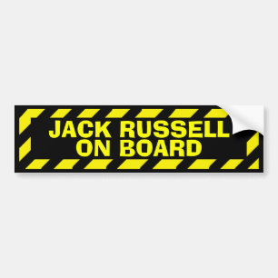 Jack Russell on board yellow caution sticker
