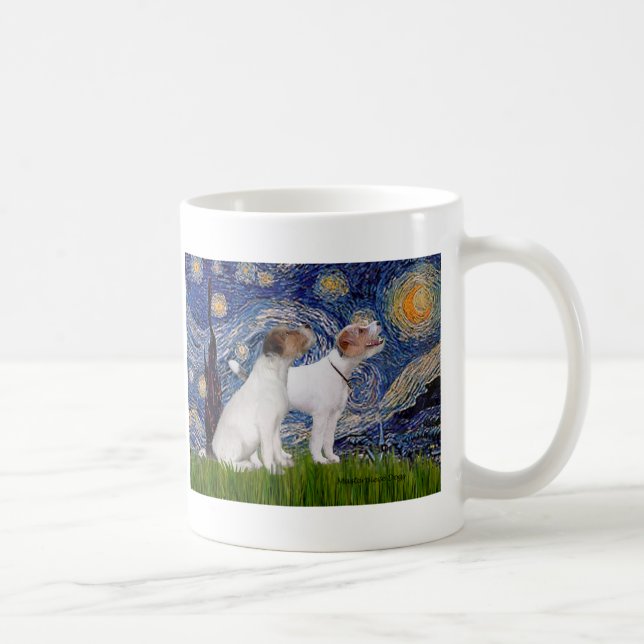 Jack Russell Pair 4 - Starry Night Coffee Mug (Right)