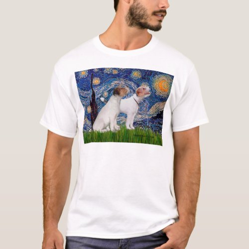 Jack Russell Pair 4 _ Starry Night T_Shirt