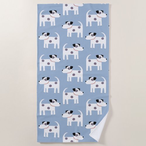 Jack Russell Parson Terrier Dog Pattern Beach Towel